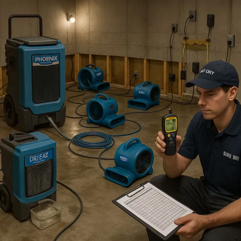 Structural Drying and Dehumidification process in Salem, WI